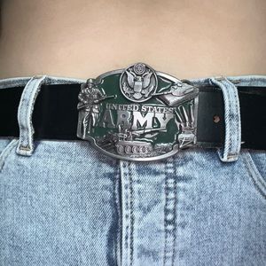 1987 Vintage Siskiyou Co. Army Belt Buckle and Authentic Leather Belt